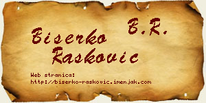 Biserko Rašković vizit kartica